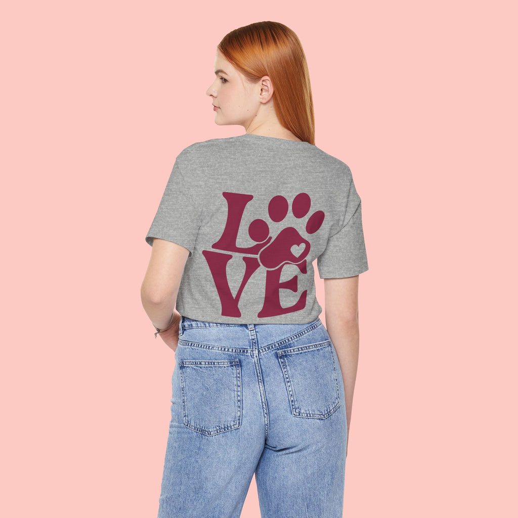 Dog Paw "LOVE" Tee - Pet Lover Graphic T-Shirt