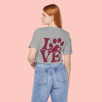 Dog Paw "LOVE" Tee - Pet Lover Graphic T-Shirt