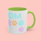 Dog Mom Club Accent Coffee Mug – Colorful Paw Print 11/15oz