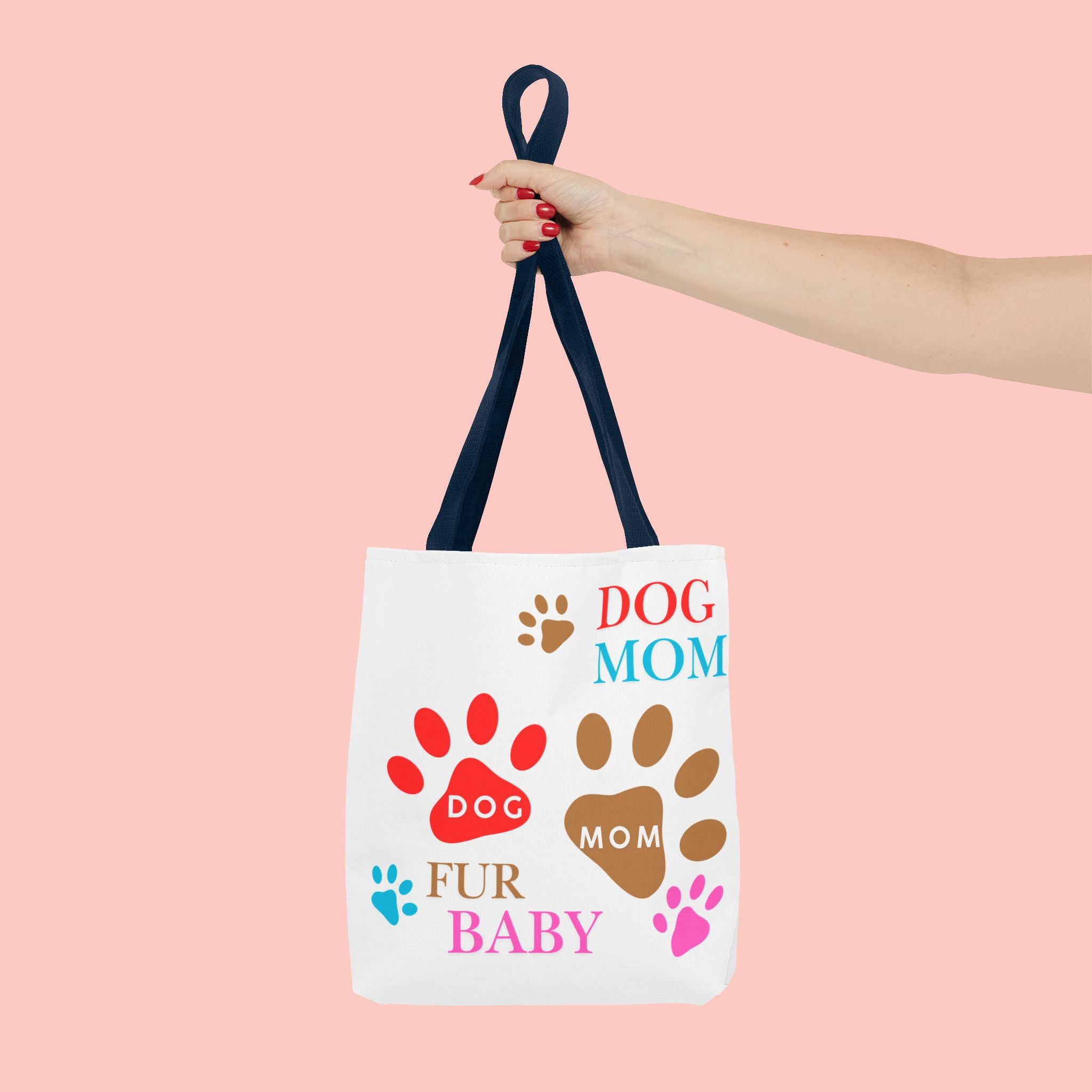Dog Mom Tote Bag – "Fur Baby" Paw Print AOP Tote