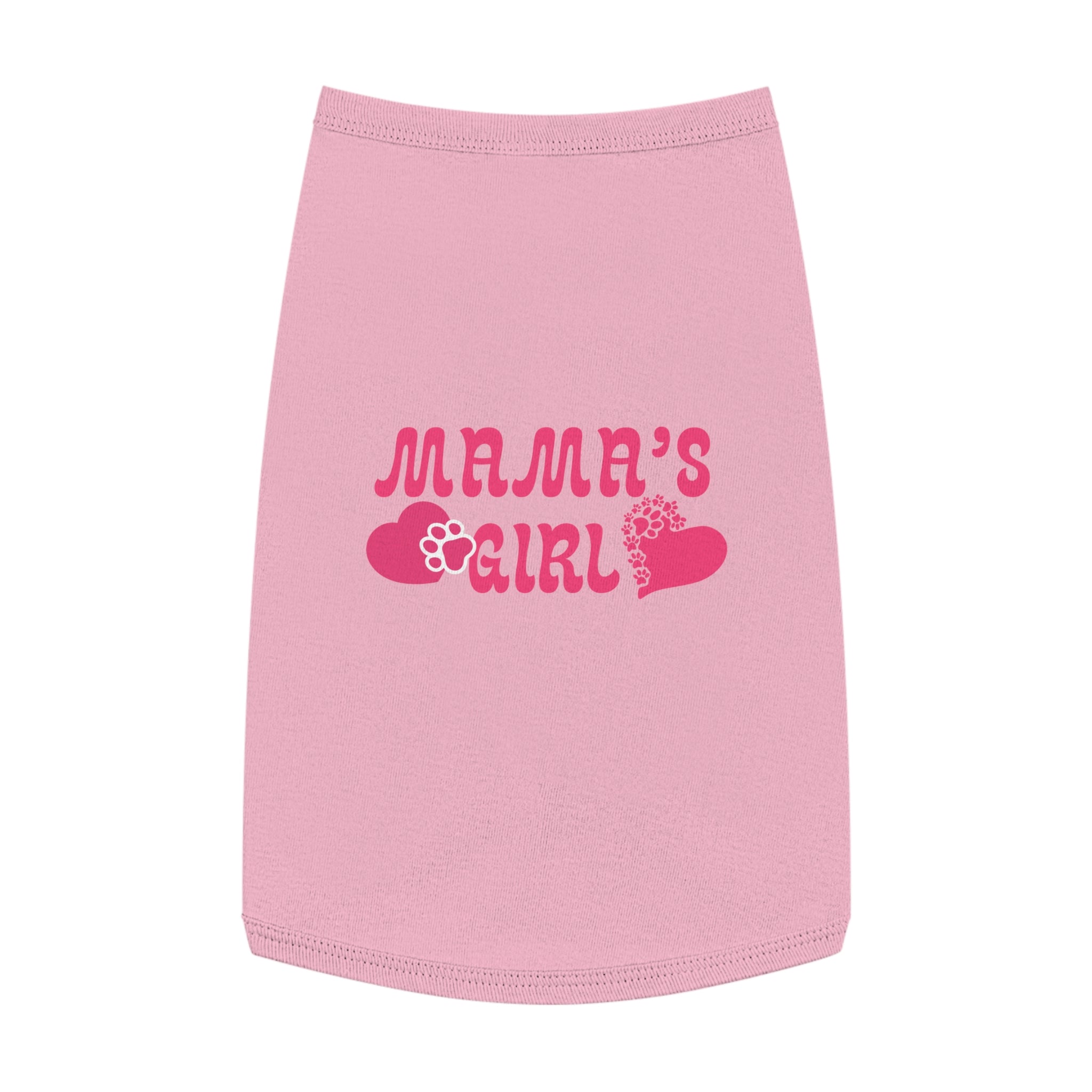 Mama's Girl Pet Tank Top — Pink Heart & Paw Dog Shirt