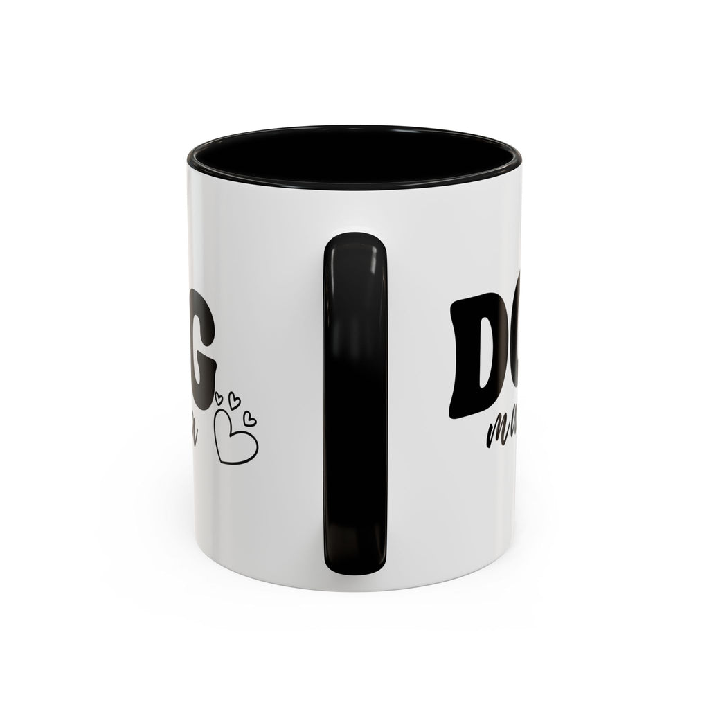 Dog Mama Accent Coffee Mug — Cute Black & White Pet Lover Gift (11/15oz)