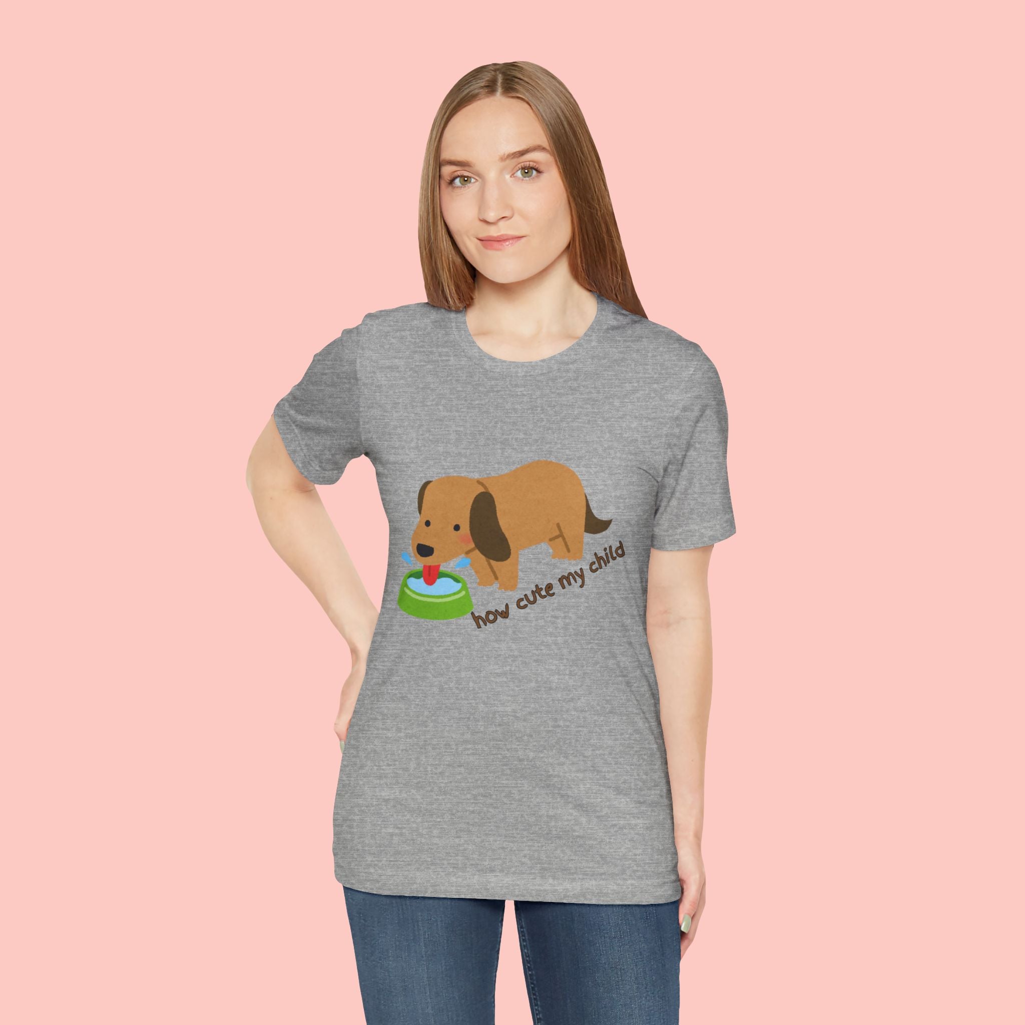 Dog T-Shirt — Cute Dachshund "how cute my child" Graphic Tee