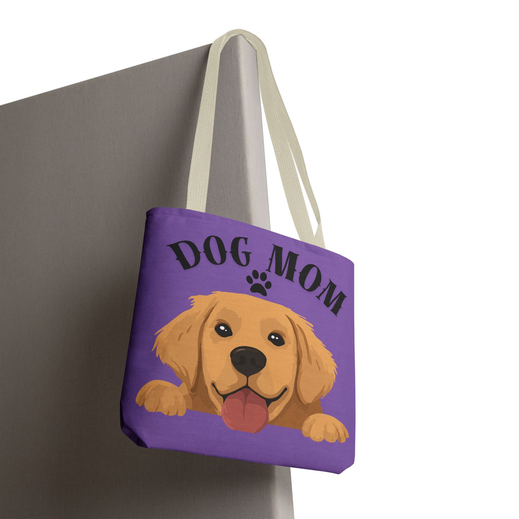 Dog Mom Tote Bag — Cute Golden Retriever Paw Print All-Over-Print Tote
