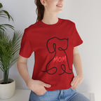 Mom Dog T-Shirt — Minimal Line Art Puppy Tee for Dog Moms, Mother's Day Gift