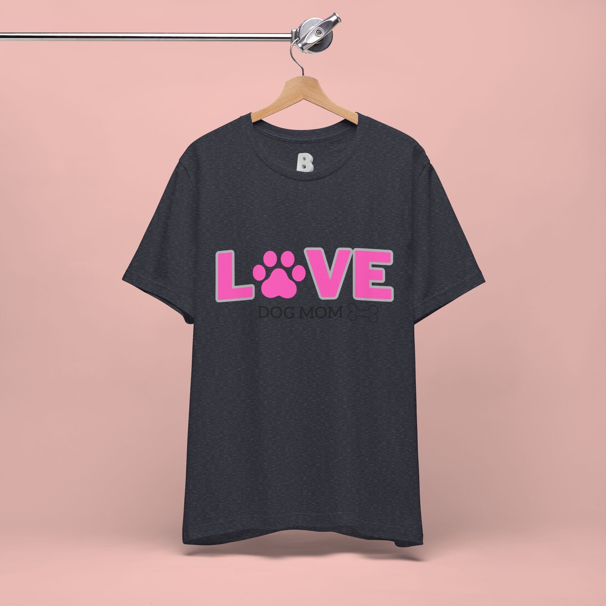 Love Dog Mom T-Shirt — Pink Paw Graphic Tee