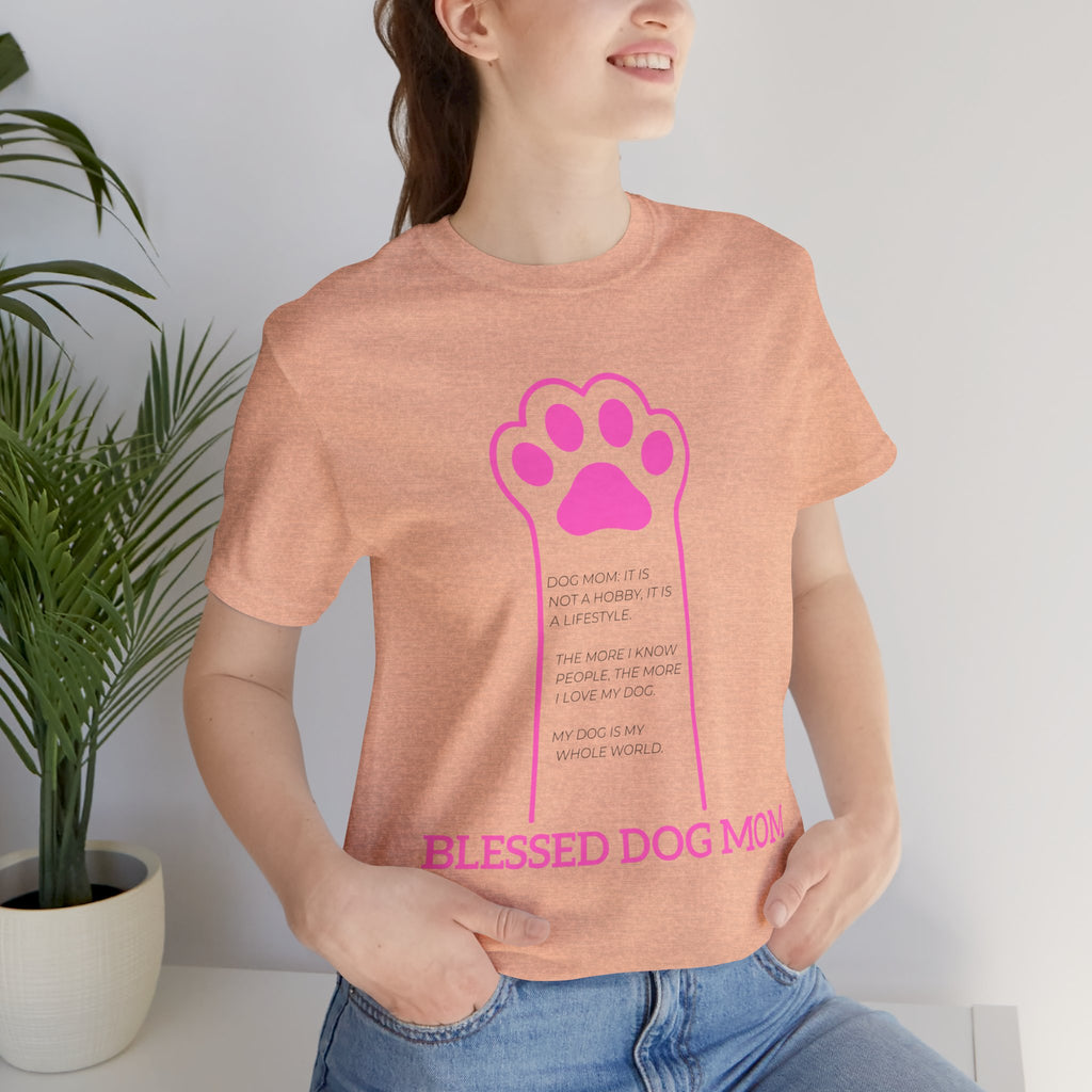 Blessed Dog Mom T-Shirt — Pink Paw Graphic Tee