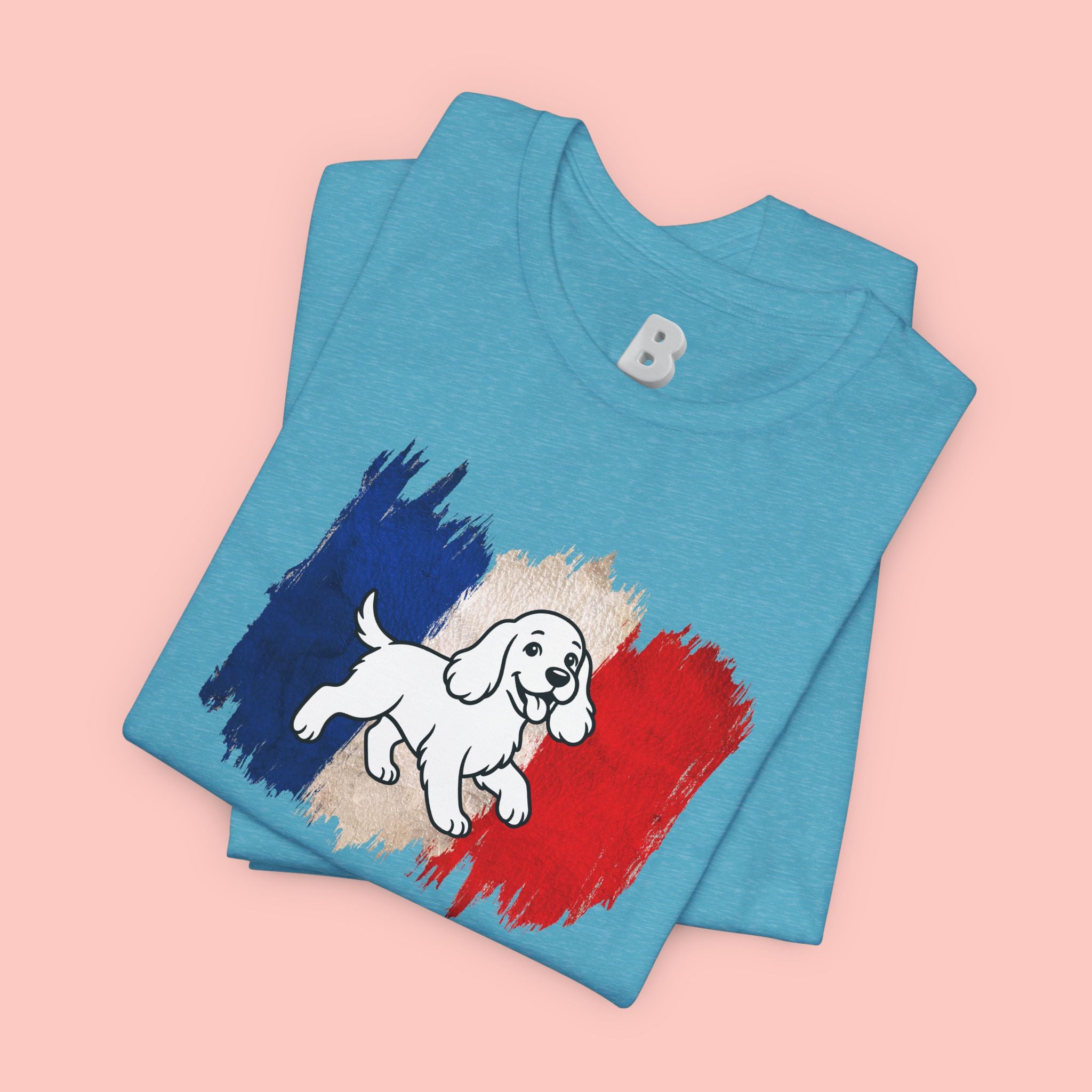 Love Your Dog Like Me T-Shirt — French Flag Heart Puppy Tee