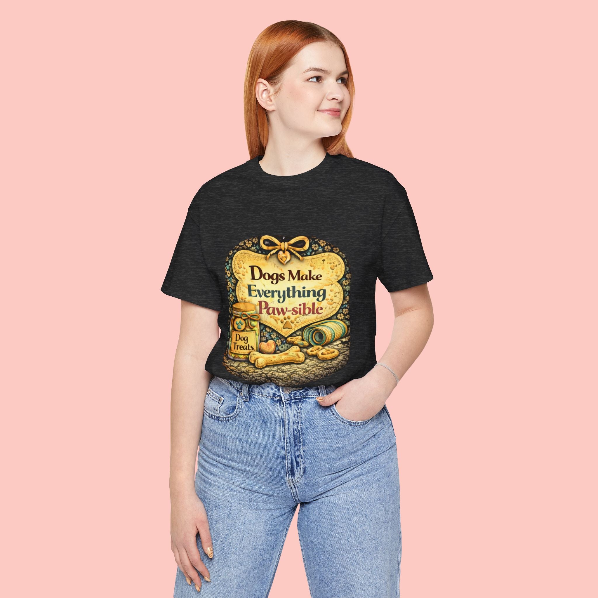 Dog Lover T‑Shirt – "Dogs Make Everything Paw‑sible" Vintage Pet Rescue Tee
