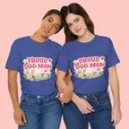Proud Dog Mom Tee – Floral Retro Heart Design