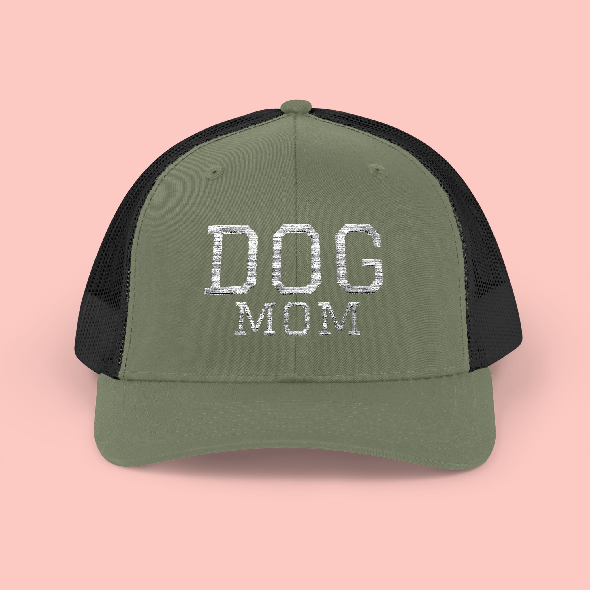 Dog Mom Trucker Cap — Rhinestone Lettering Snapback Hat