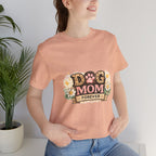 Dog Mom Forever T‑Shirt — Floral Paw Print Tee for Pet Lovers