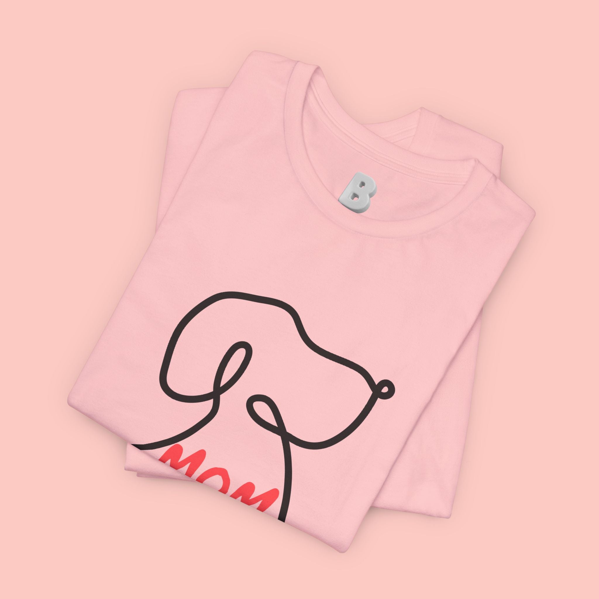 Mom Dog T-Shirt — Minimal Line Art Puppy Tee for Dog Moms, Mother's Day Gift
