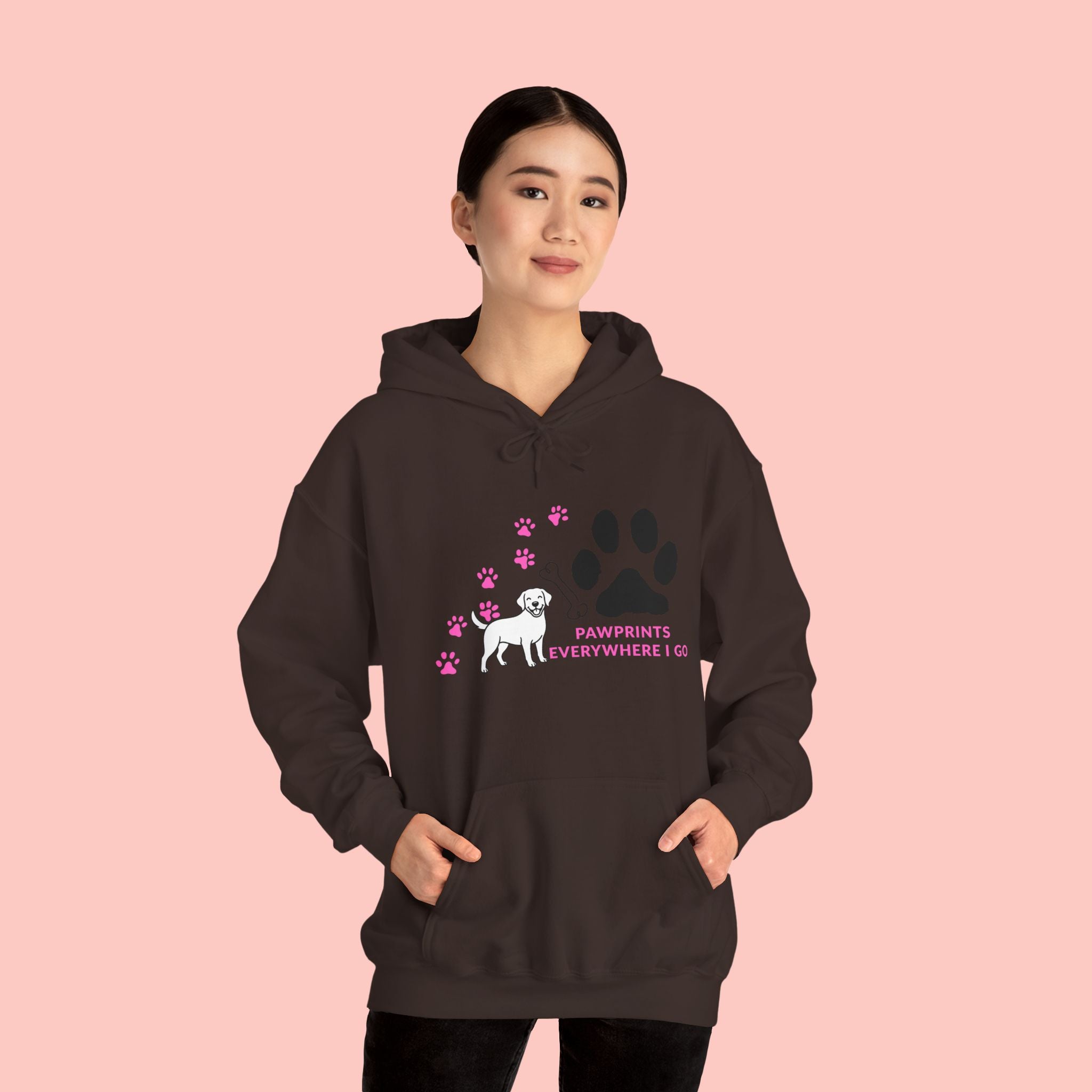 Dog Lover Hoodie — "Pawprints Wherever I Go" Pullover