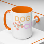 Dog Mom Club Accent Coffee Mug – Colorful Paw Print 11/15oz