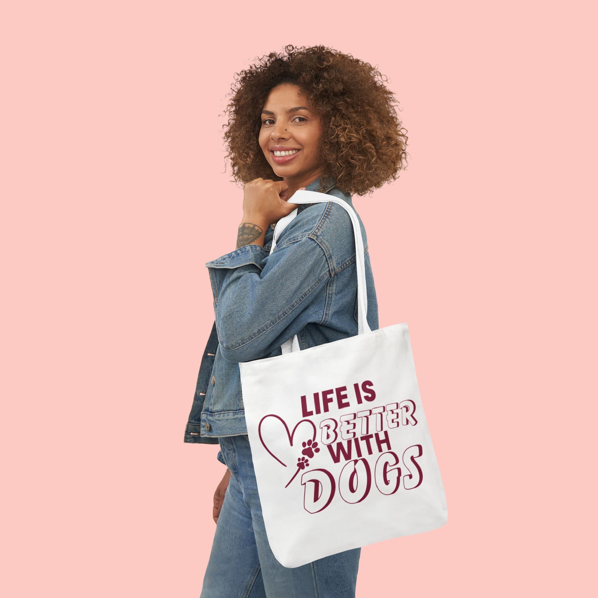 Life Is Better With Dogs Canvas Tote Bag