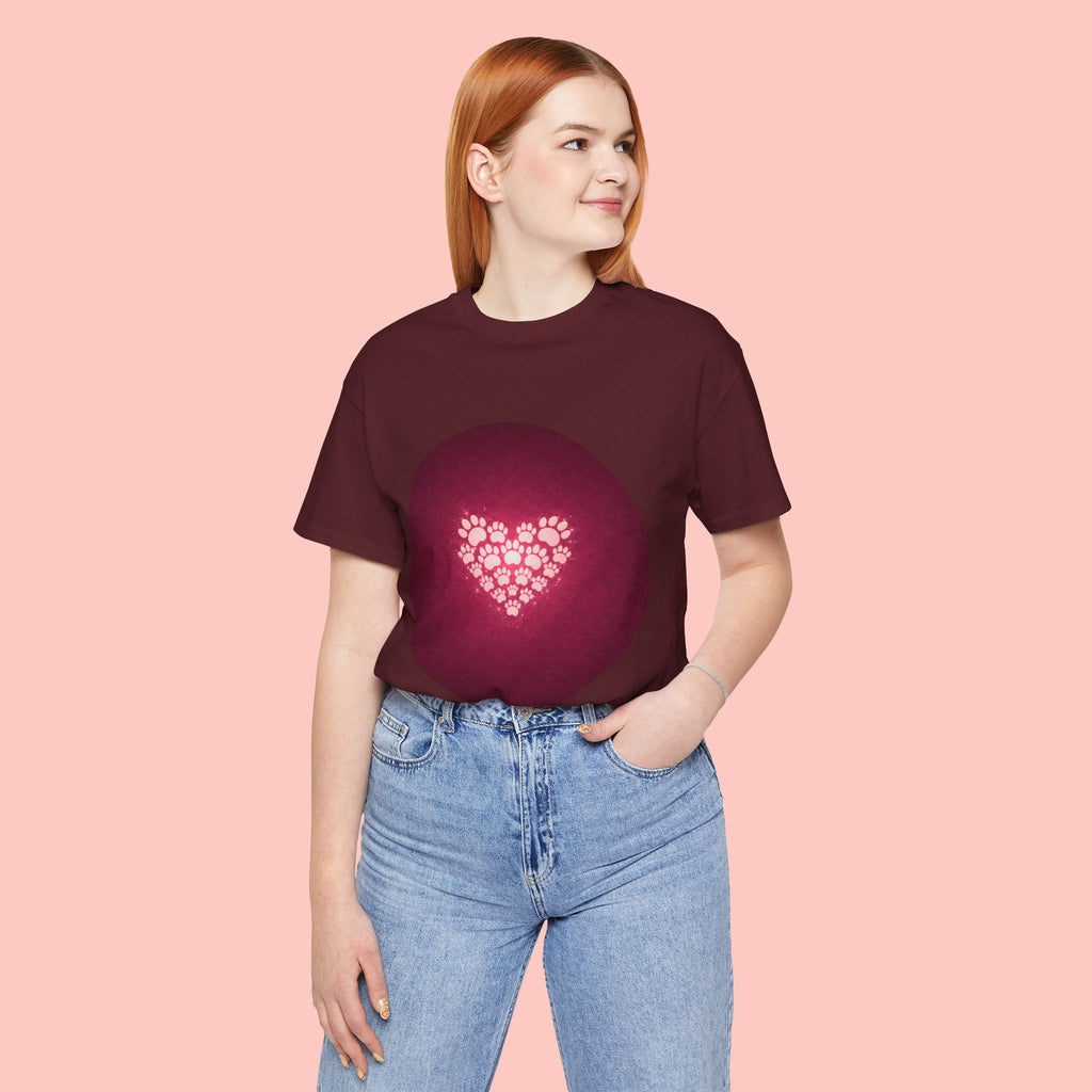 Paw Print Heart T‑Shirt — Cute Pet Lover Tee