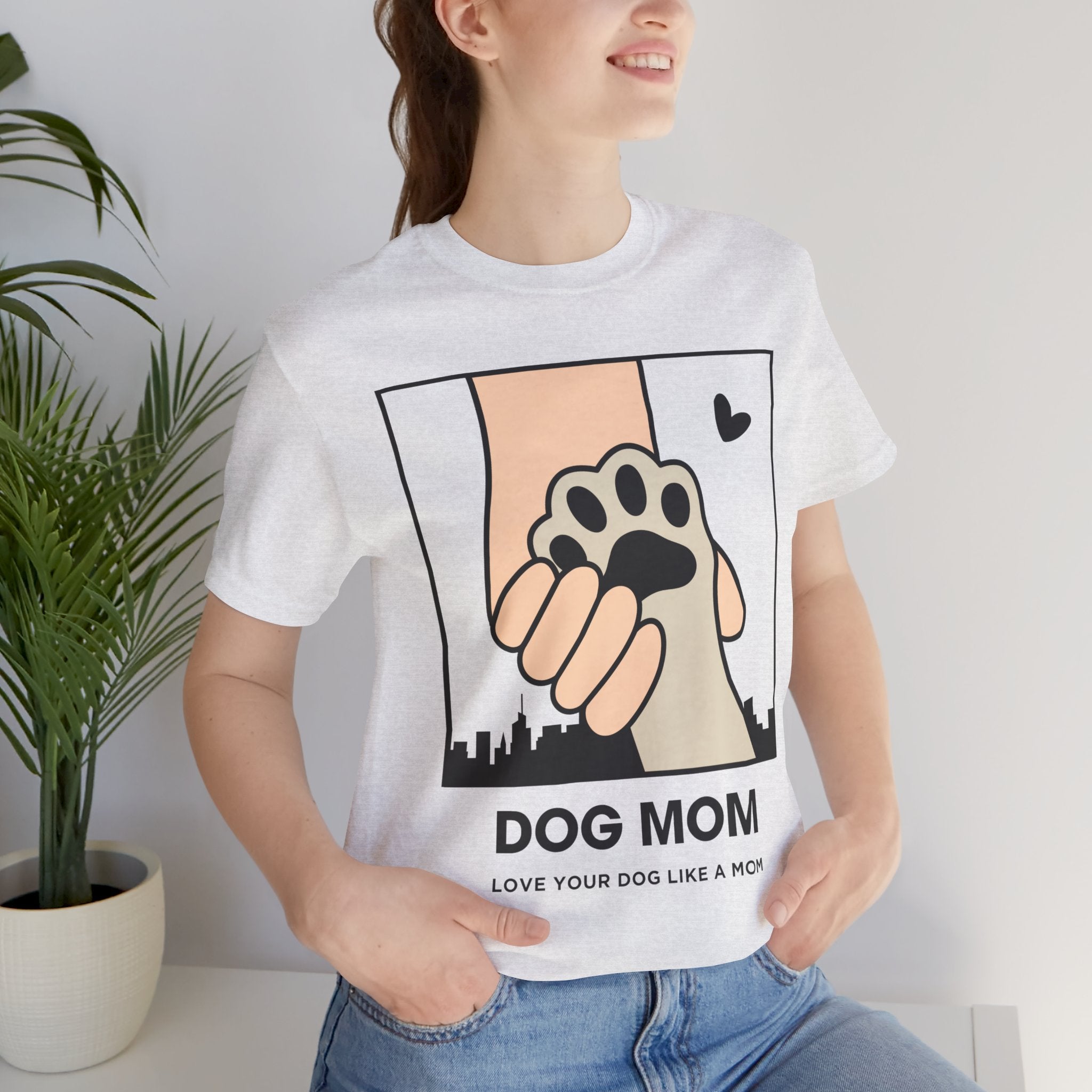 Dog Mom T-Shirt — "Love Your Dog Like a Mom" Paw Print Graphic