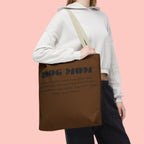 Dog Mom Tote Bag - 'Dog Mom' Printed Canvas Carryall, Gift for Dog Lovers