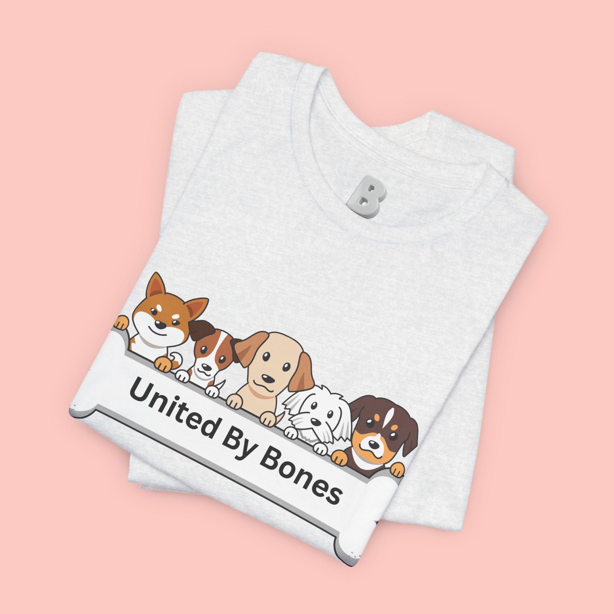 Dog Lover T‑Shirt — "United By Bones" Cute Cartoon Dogs Tee