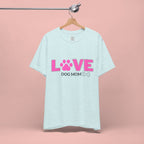Love Dog Mom T-Shirt — Pink Paw Graphic Tee