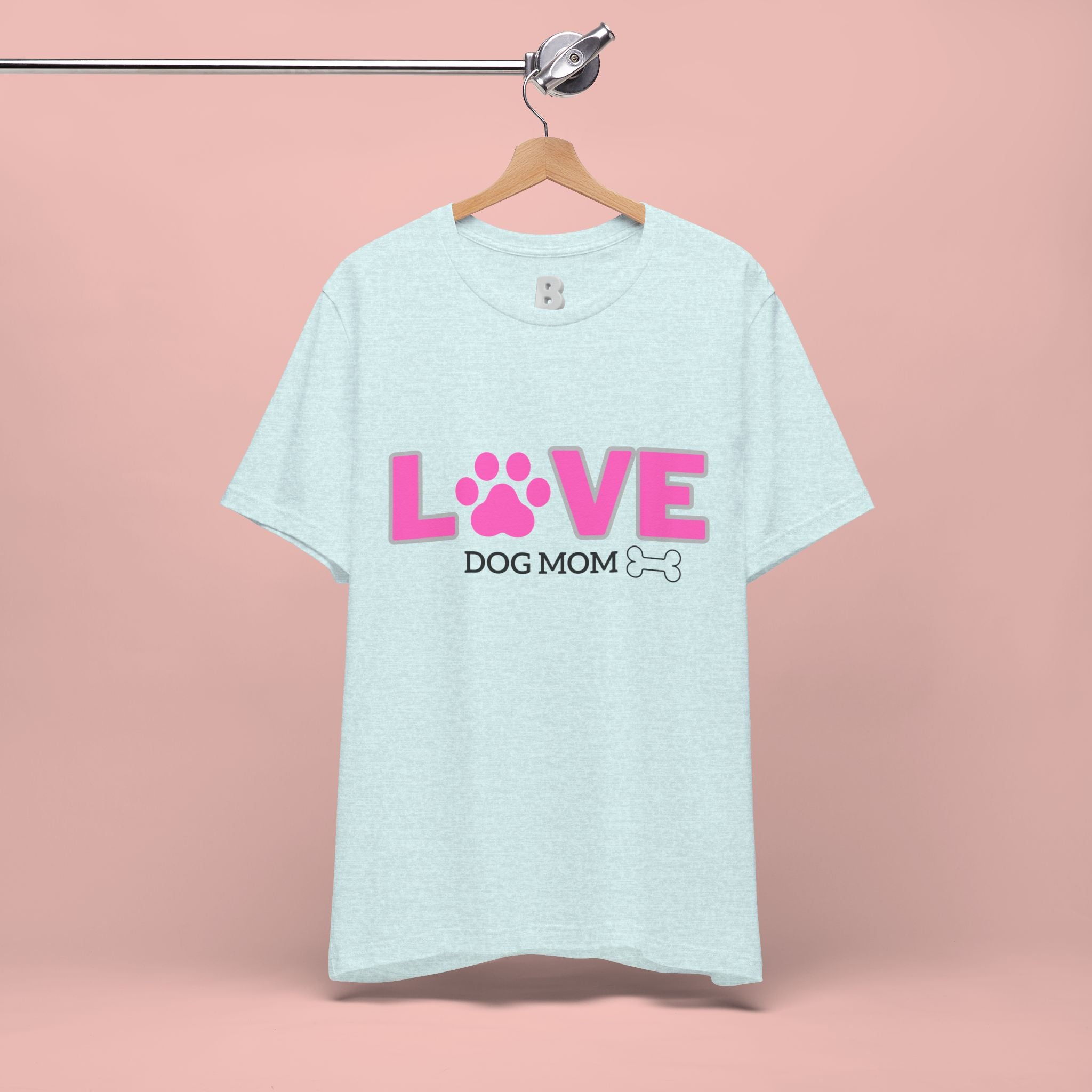 Love Dog Mom T-Shirt — Pink Paw Graphic Tee
