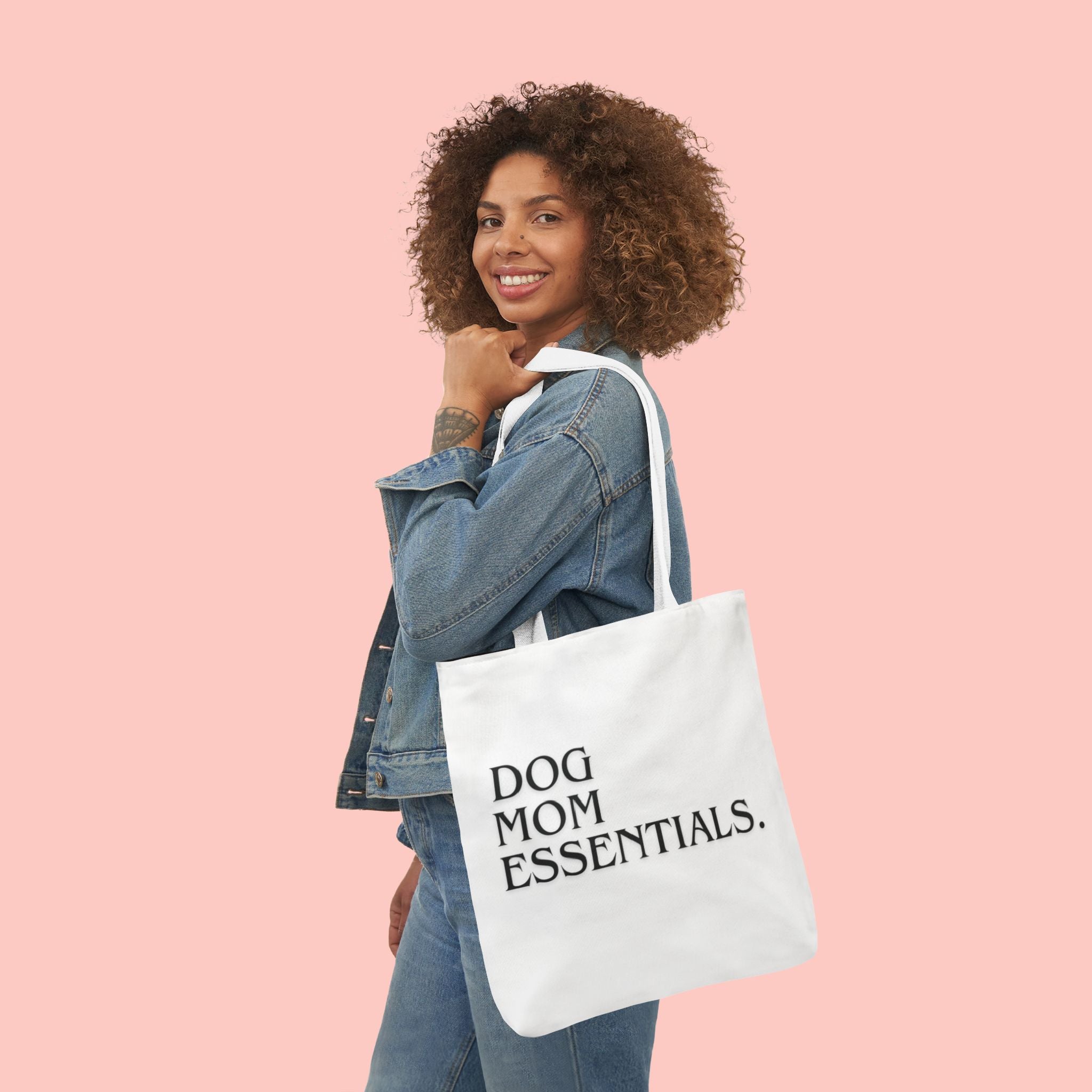 Dog Mom Essentials Canvas Tote — Funny Dog Mom Gift Tote Bag