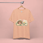 Dog Paw Floral T-Shirt — Cute Paw Print, Bone & Daisies Tee