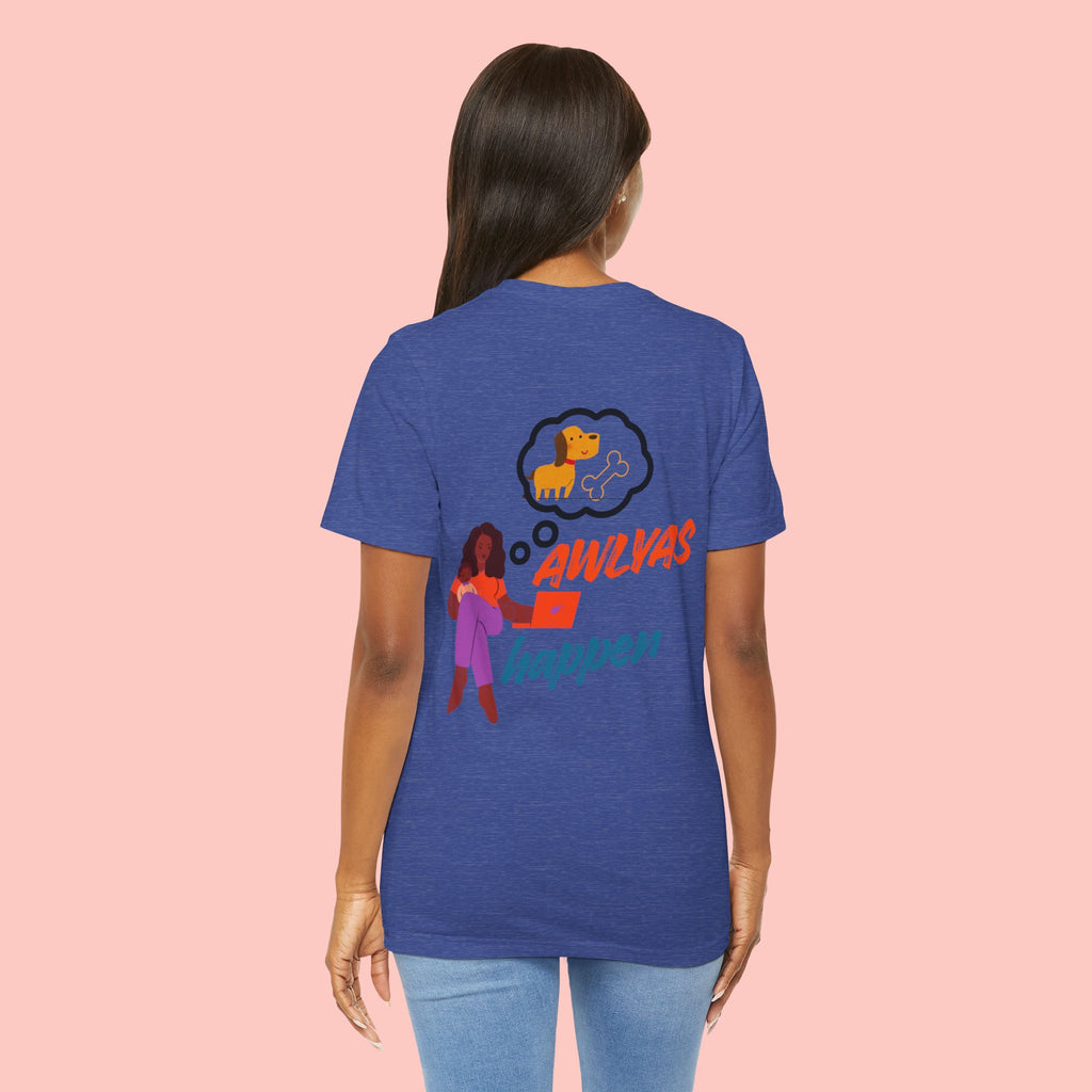T‑Shirt — "Always Happen" Graphic Tee with Woman & Thought Bubble