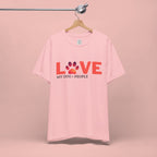 Dog Lover Tee - "LOVE My Dog > People" Paw Print Graphic T-Shirt