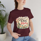 Dog Mom T-Shirt – Floral Heart Paw Design