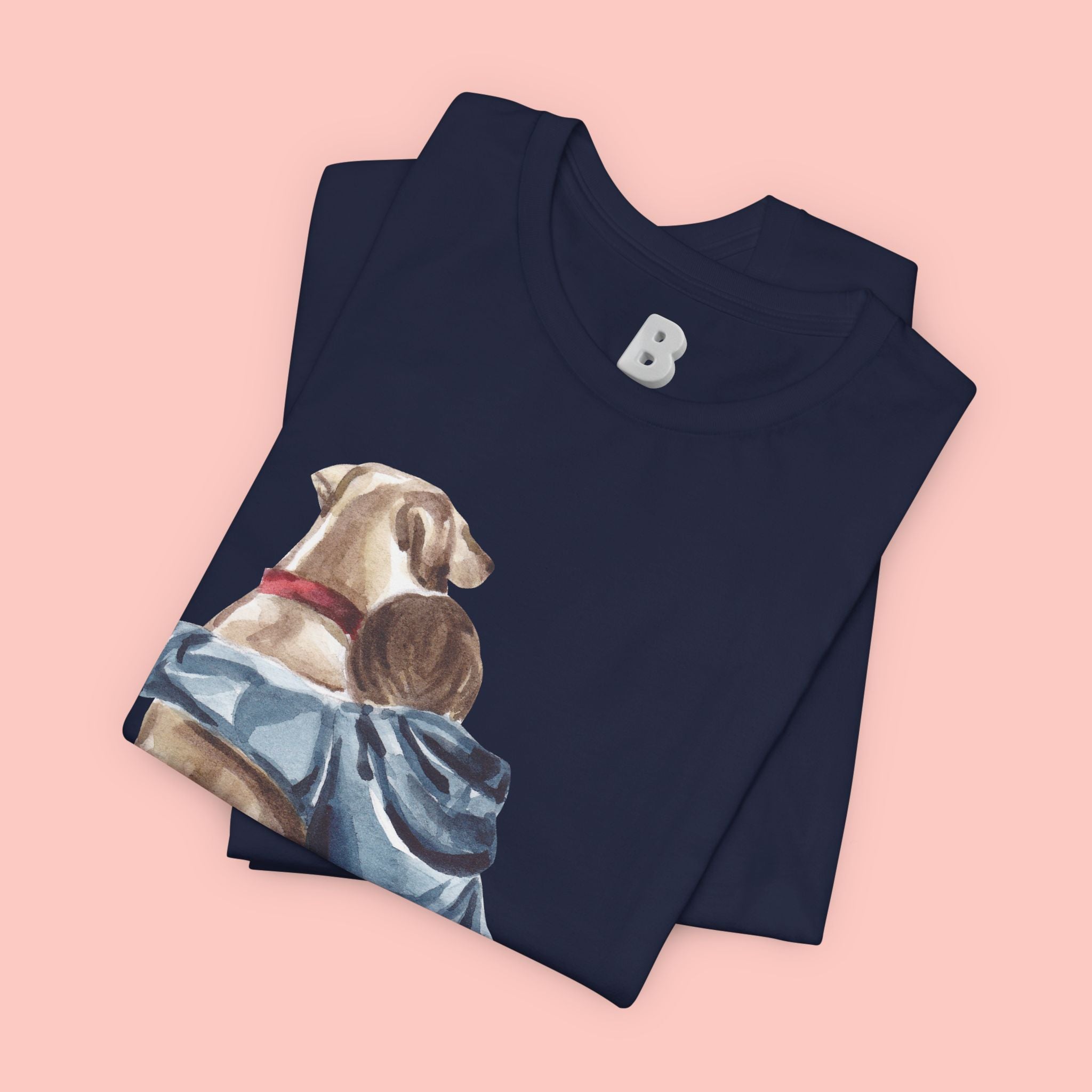Cuddles Over Everything Tee — Boy Hugging Dog Animal Lover T-Shirt