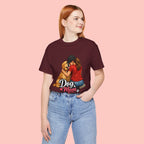 Dog Mom T-Shirt - Cute Woman Hugging Golden Retriever Tee