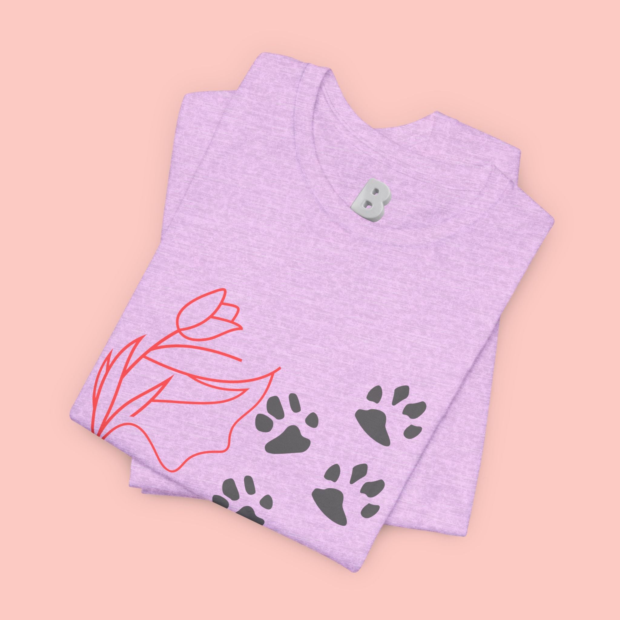 Dog Cuddle Tee – "Would Rather Cuddle My Dog" Paw Print Floral T-Shirt