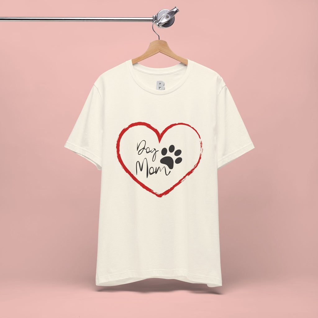 Dog Mom Heart Paw T‑Shirt