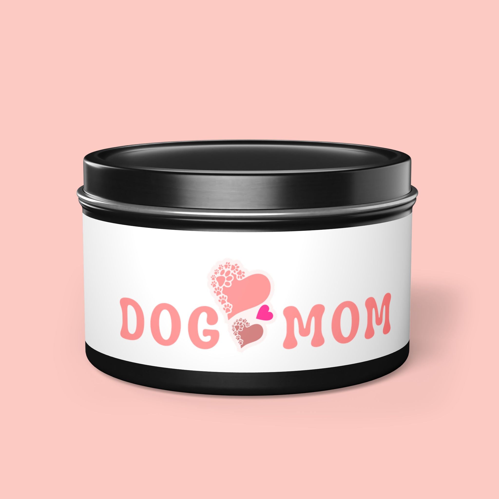 Dog Mom Tin Candle — Heart Paw Scented Travel Candle (Perfect Gift for Dog Lovers)