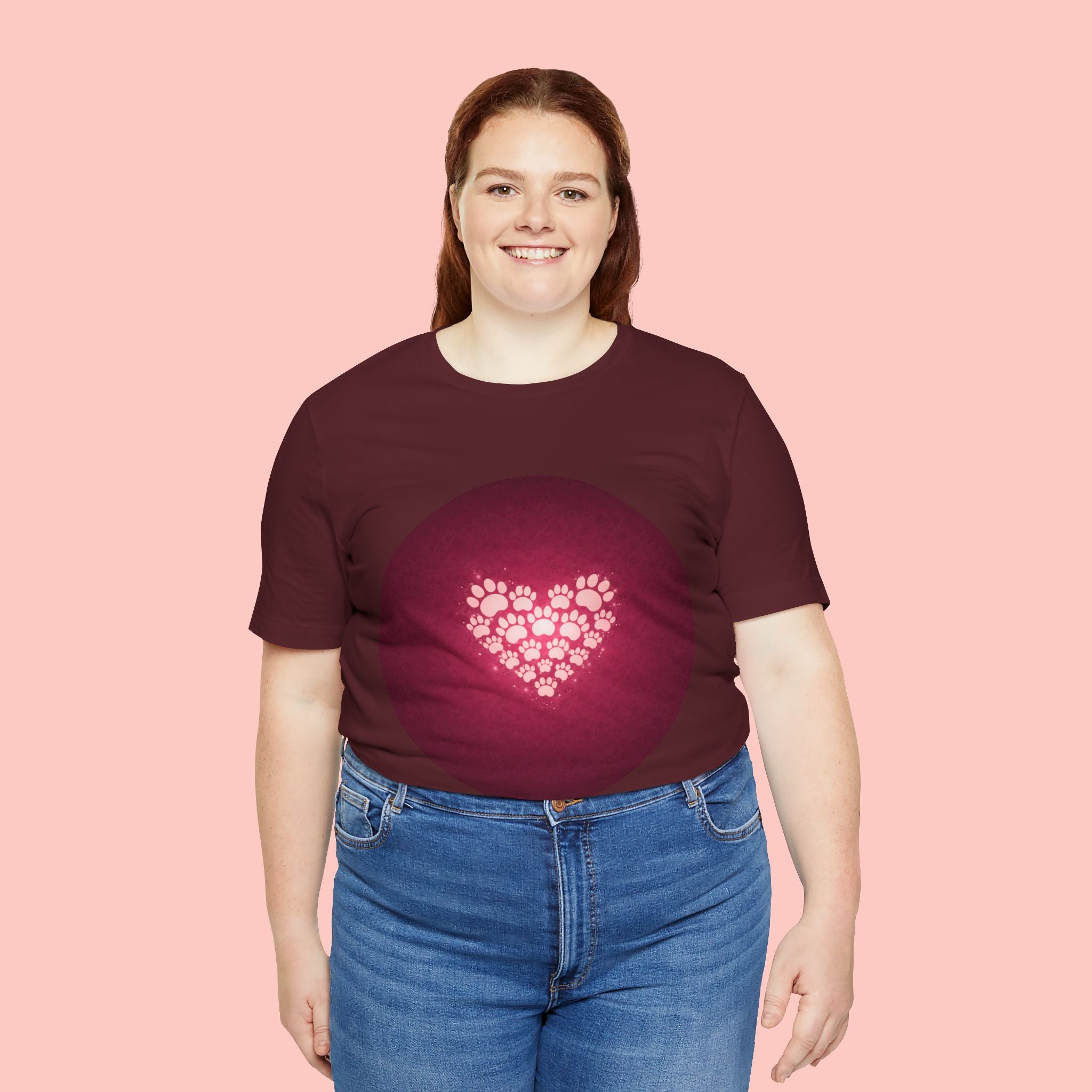 Paw Print Heart T‑Shirt — Cute Pet Lover Tee