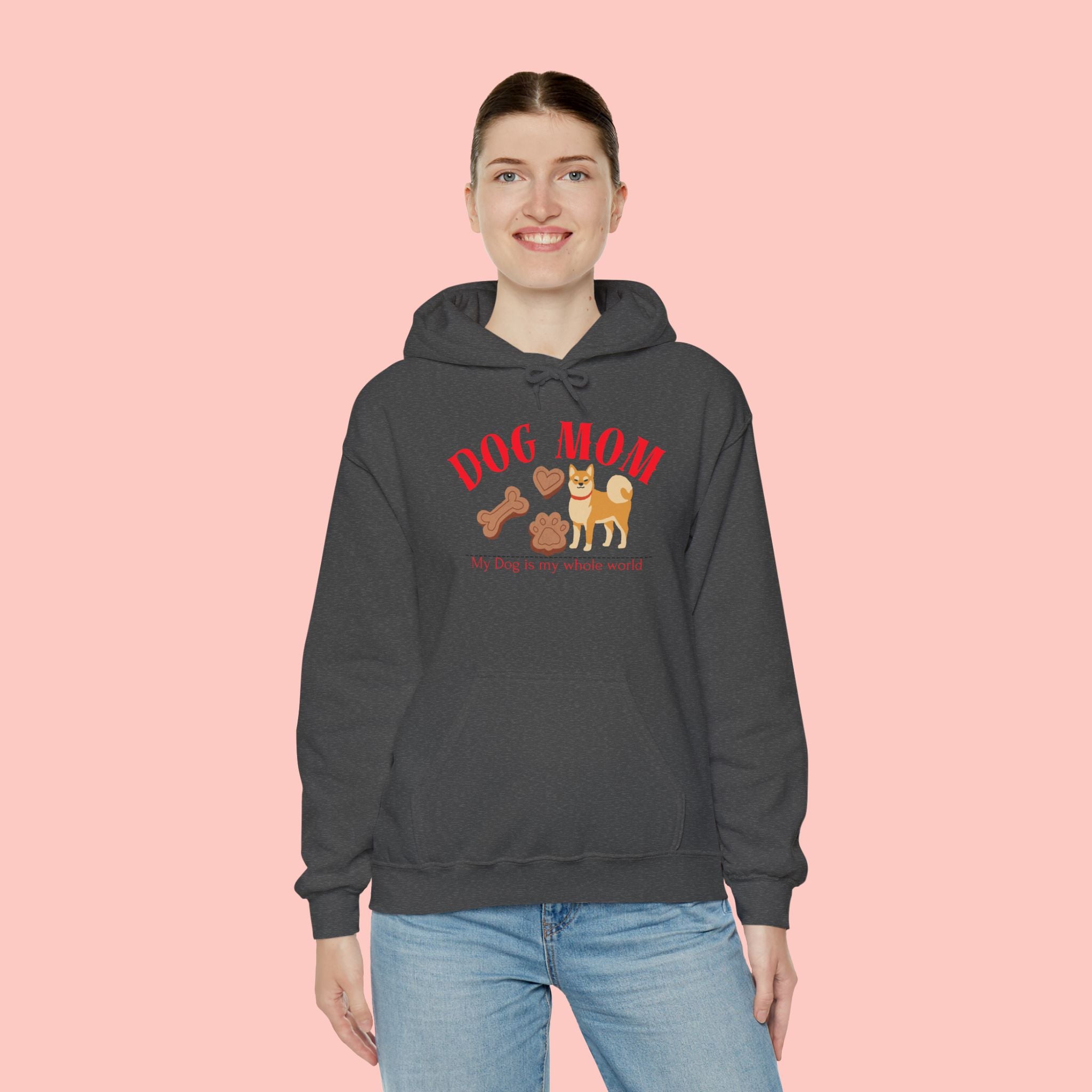 Dog Mom Hoodie – Cute Dog Paw & Bone Graphic Sweatshirt
