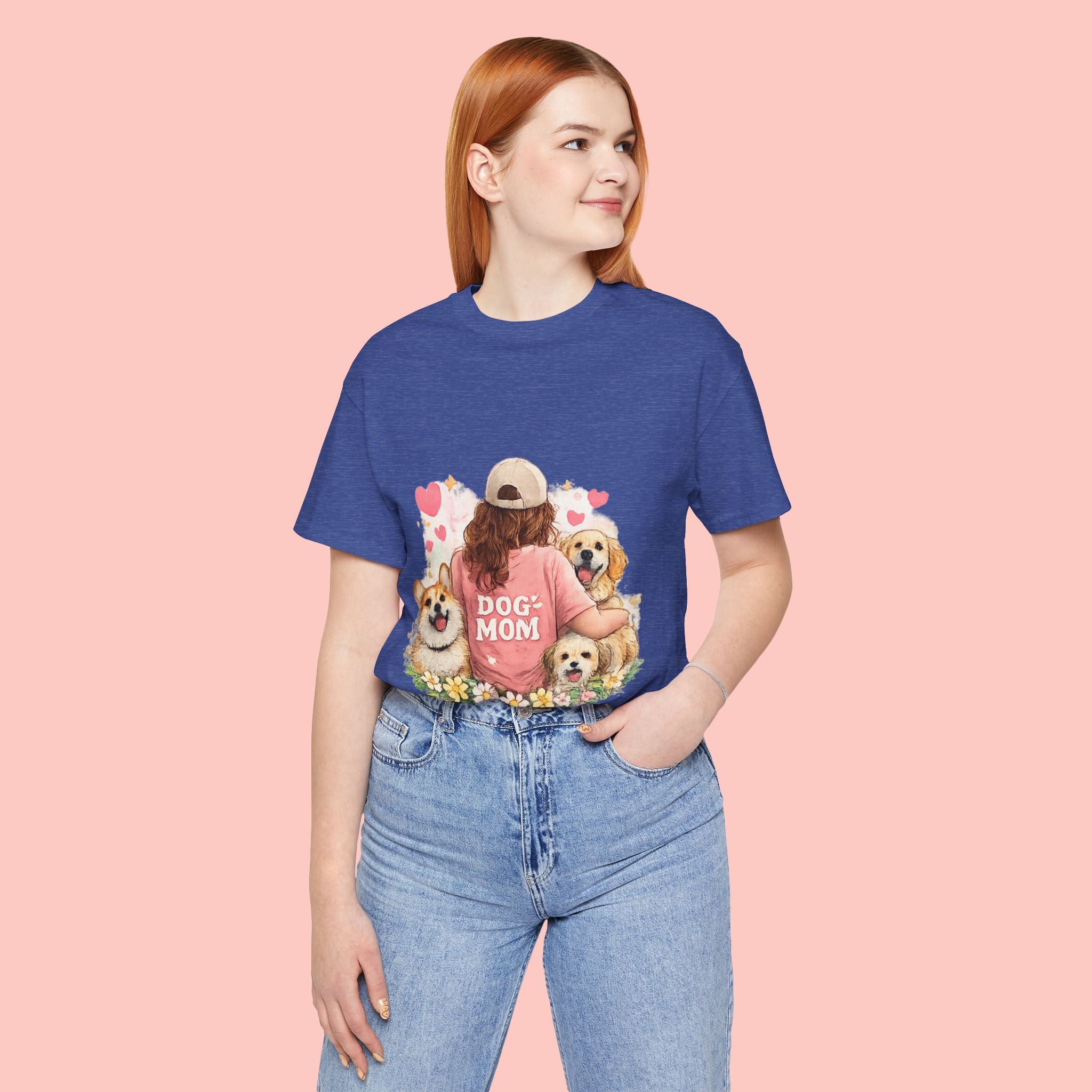 Dog Mom T-Shirt - Cute Woman with Dogs Graphic Tee