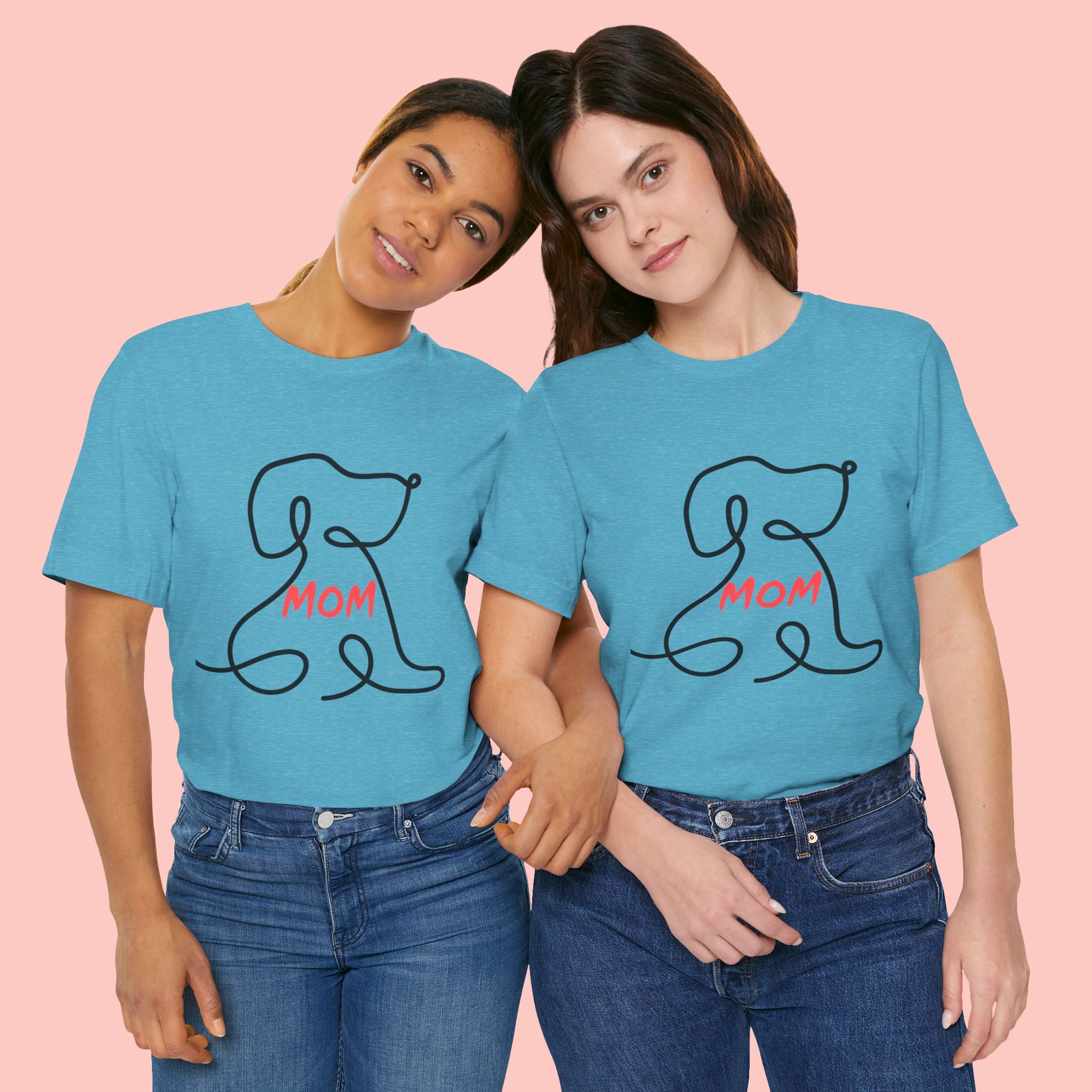 Mom Dog T-Shirt — Minimal Line Art Puppy Tee for Dog Moms, Mother's Day Gift