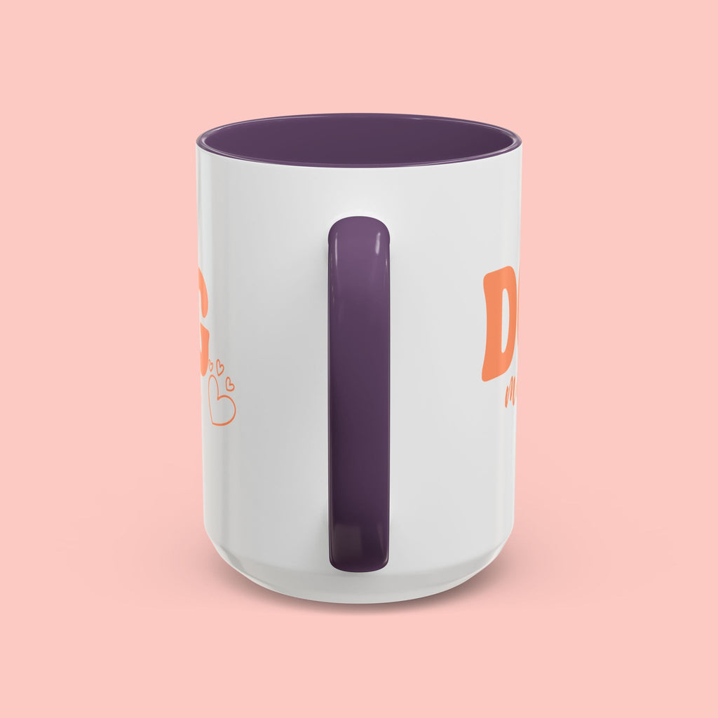 Dog Mama Coffee Mug — Cute Heart Accent Ceramic Mug (11/15 oz)