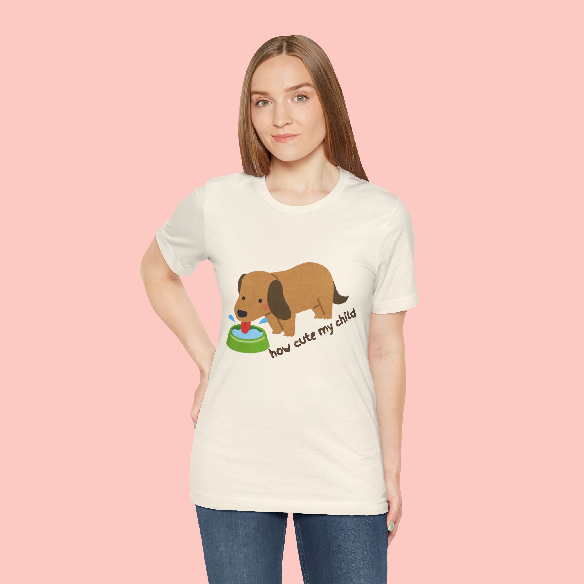 Dog T-Shirt — Cute Dachshund "how cute my child" Graphic Tee