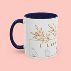 I Love Dogs Accent Coffee Mug — Gold Leaf Dog Lover Ceramic Mug (11oz & 15oz)