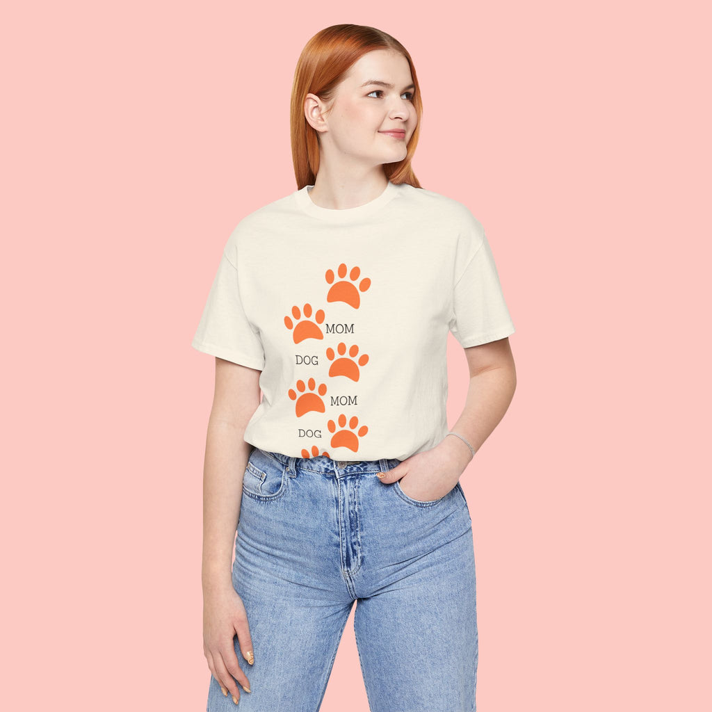 Dog Mom Paw Print T-Shirt — Cute Pet Lover Graphic Tee
