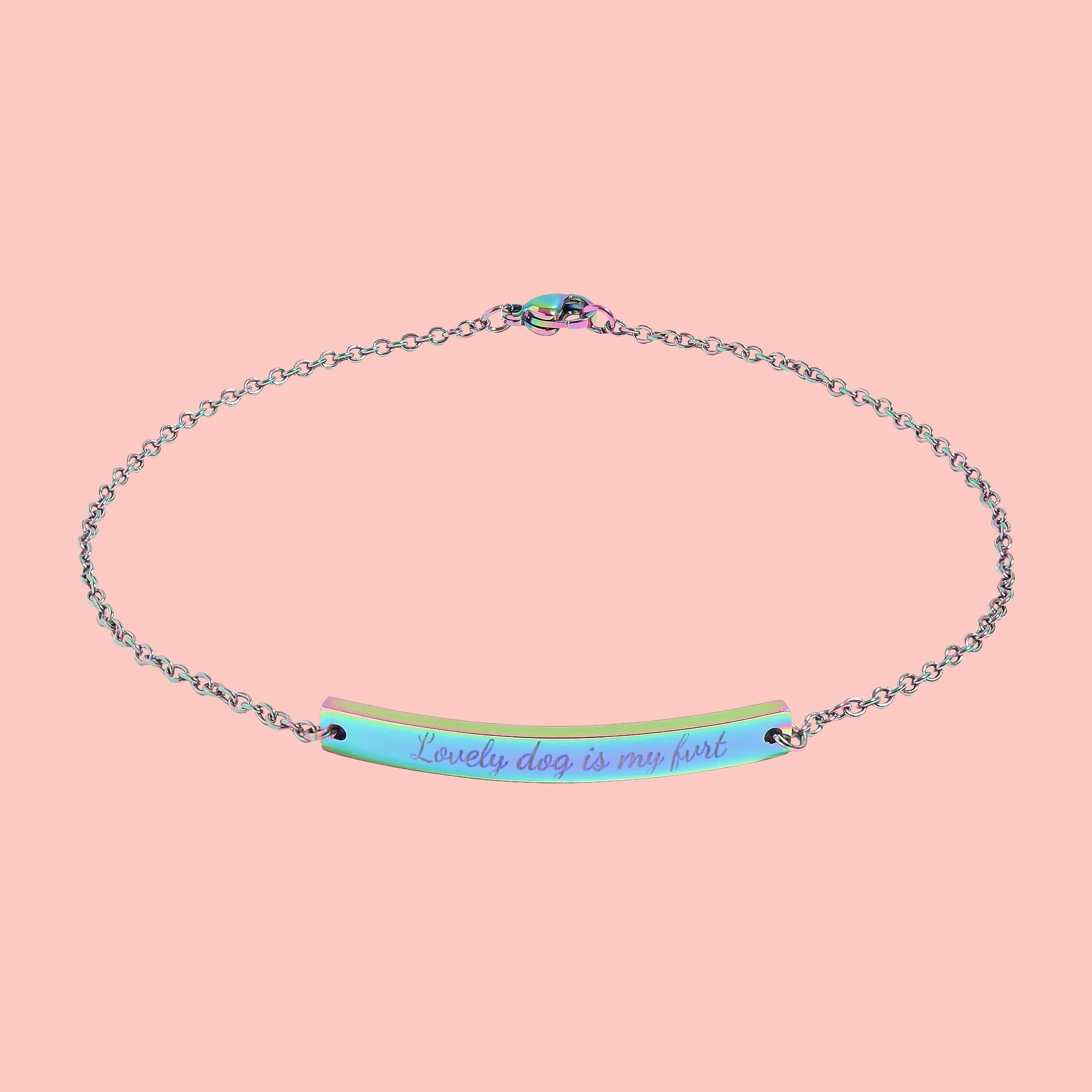 Engravable Curved Bar Anklet — Personalized Minimalist Anklet