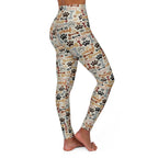 Dog Paw & Bone High-Waisted Yoga Leggings — 'Woof' Patterned Activewear