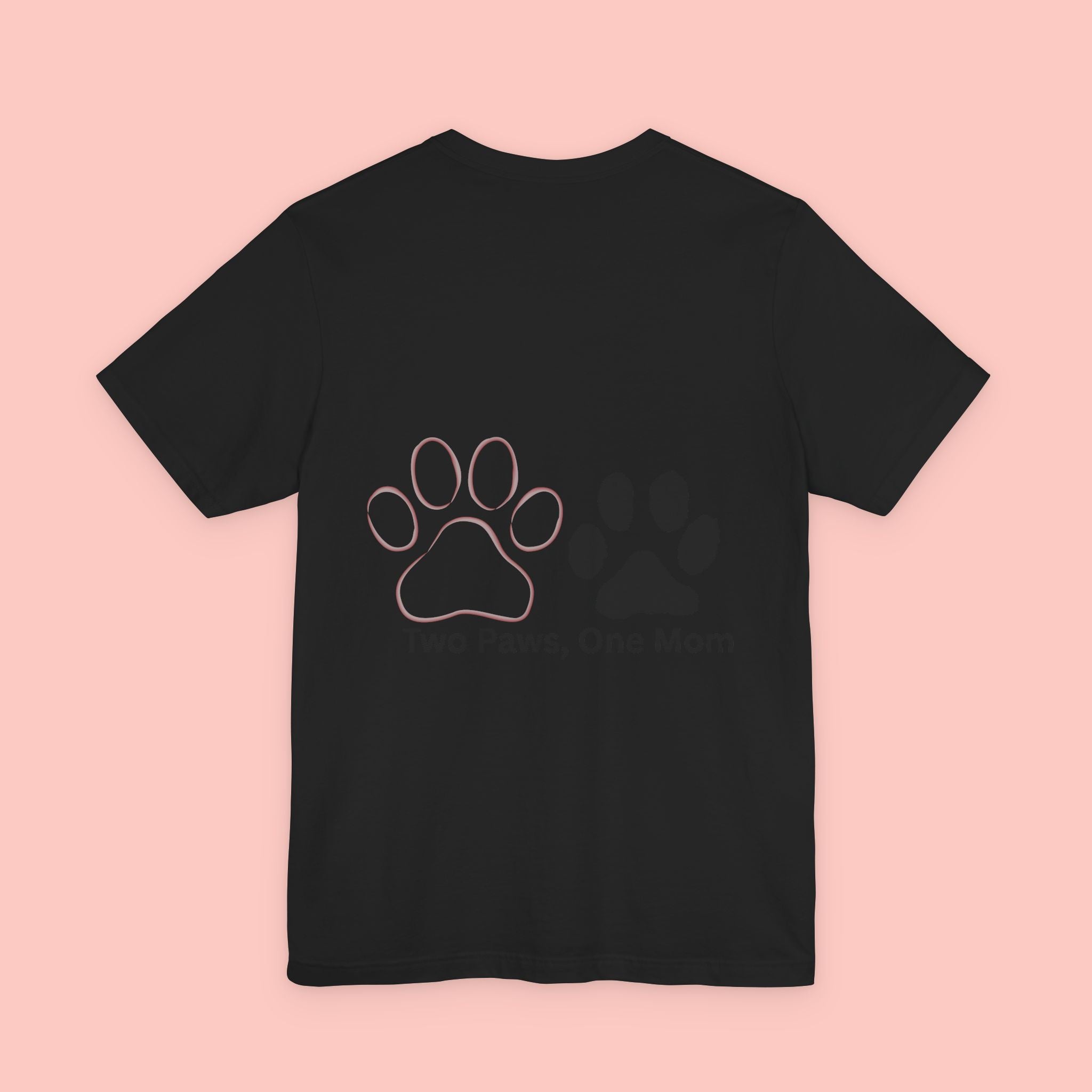 T-Shirt — “Two Paws, One Mom” Paw Print Mom Tee