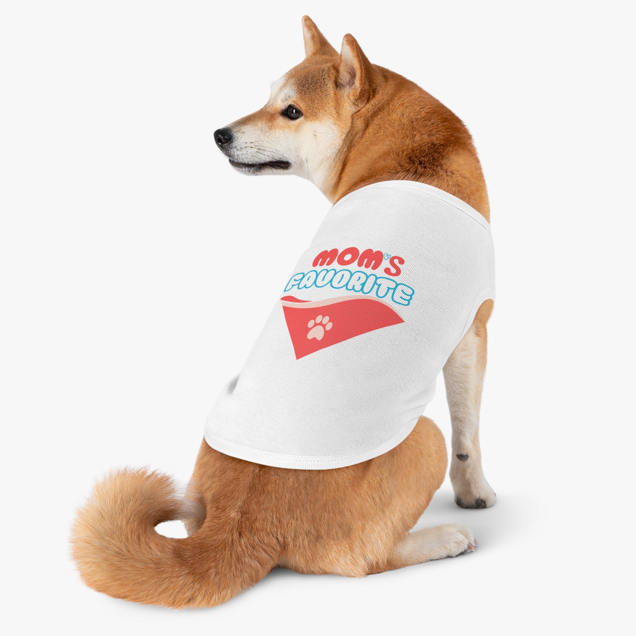 Mom's Favorite Pet Tank Top – Cute Paw Print Bandana Design for Dogs & Cats