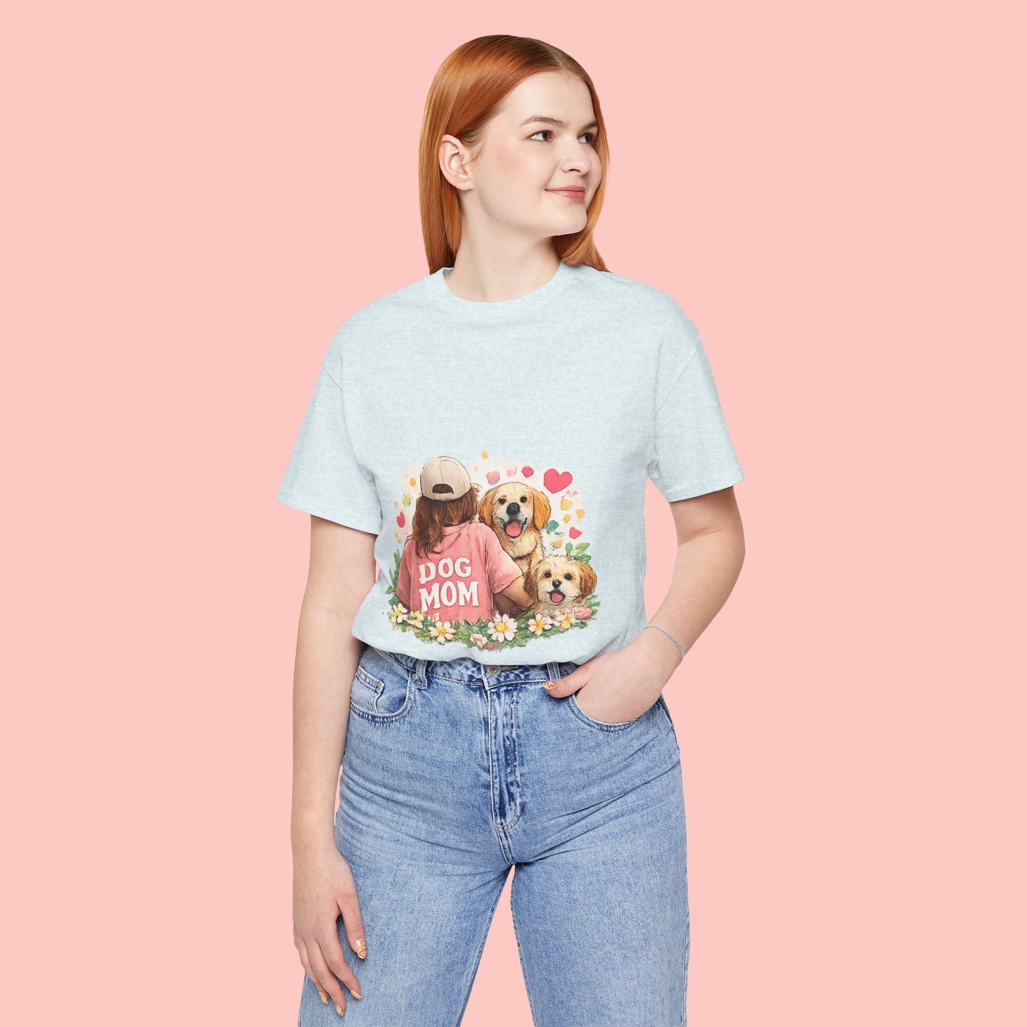 Dog Mom T-Shirt — Cute Floral Puppy Tee for Dog Lovers