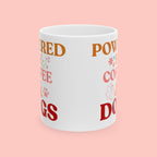Coffee Powered Dog Mom Mug — Cute Floral Paw Print Ceramic Coffee Mug (11oz, 15oz)
